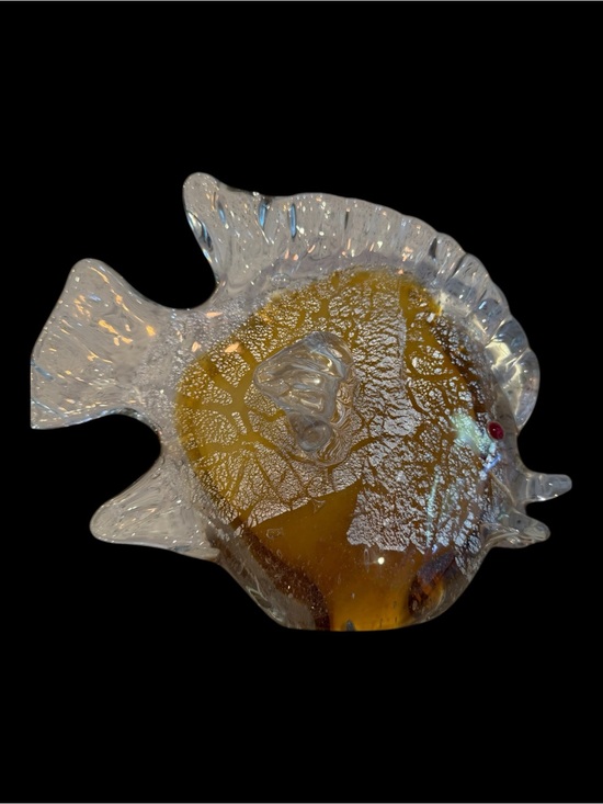 Source Unknown Other - Vintage Hand Blown Iridescent Glass Fish Figurine